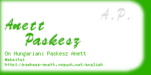 anett paskesz business card
